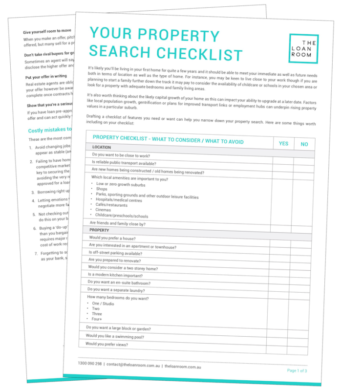 PROPERTY SEARCH CHECKLIST